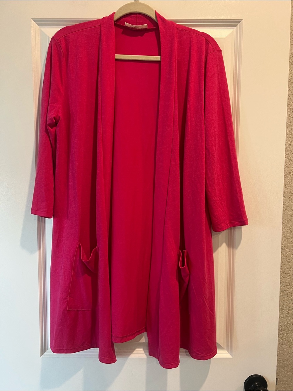 Zenana Outfitters Bright Fuchsia Open-Front Cardigan NWOT